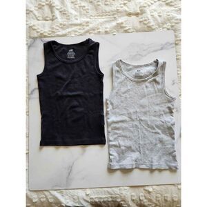 H&M boys 4-6t tank top black grey minimalist sleeveless pullover basics essentia